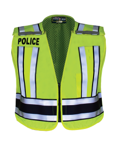 Pro Series Hi-Vis Safety Vest w/ Navy Band & POLICE Lettering - LAPD Navy