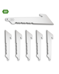 3 UTILITY W/ SERRATIONS BLADE PACK (Black, 6 Blades)