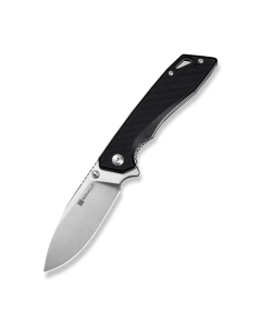 SENCUT Stratex Flipper & Thumb Stud Knife Black G10 Handle (3.17" Satin Finished 9Cr18MoV Blade)