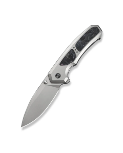 Corwyn Flipper & Thumb Stud Knife Gray Titanium Handle With Black & Pink Carbon Fiber Inlay (3.7" Stonewashed Bohler M390 Blade)