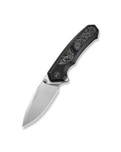 Corwyn Flipper & Thumb Stud Knife Bronze & Black Titanium Handle With Aluminum Foil Carbon Fiber Inlay (3.7" Satin Finished Bohler M390 Blade)