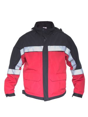 Shield Color Block Duty Jacket-Red/Navy