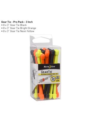 Gear Tie ProPack 3 - 24 Pack - Assorted Colors